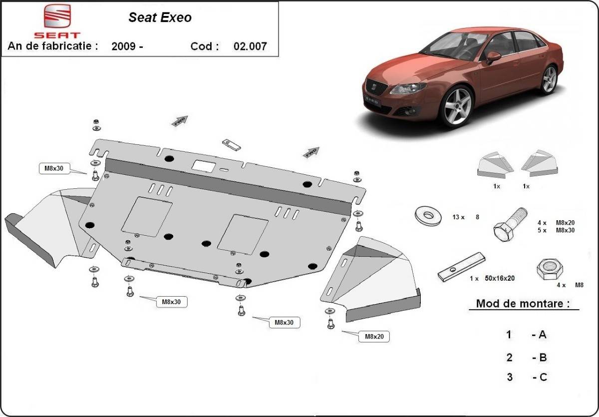 Cubre cárter metálico Seat Exeo (2008-2013) a medida