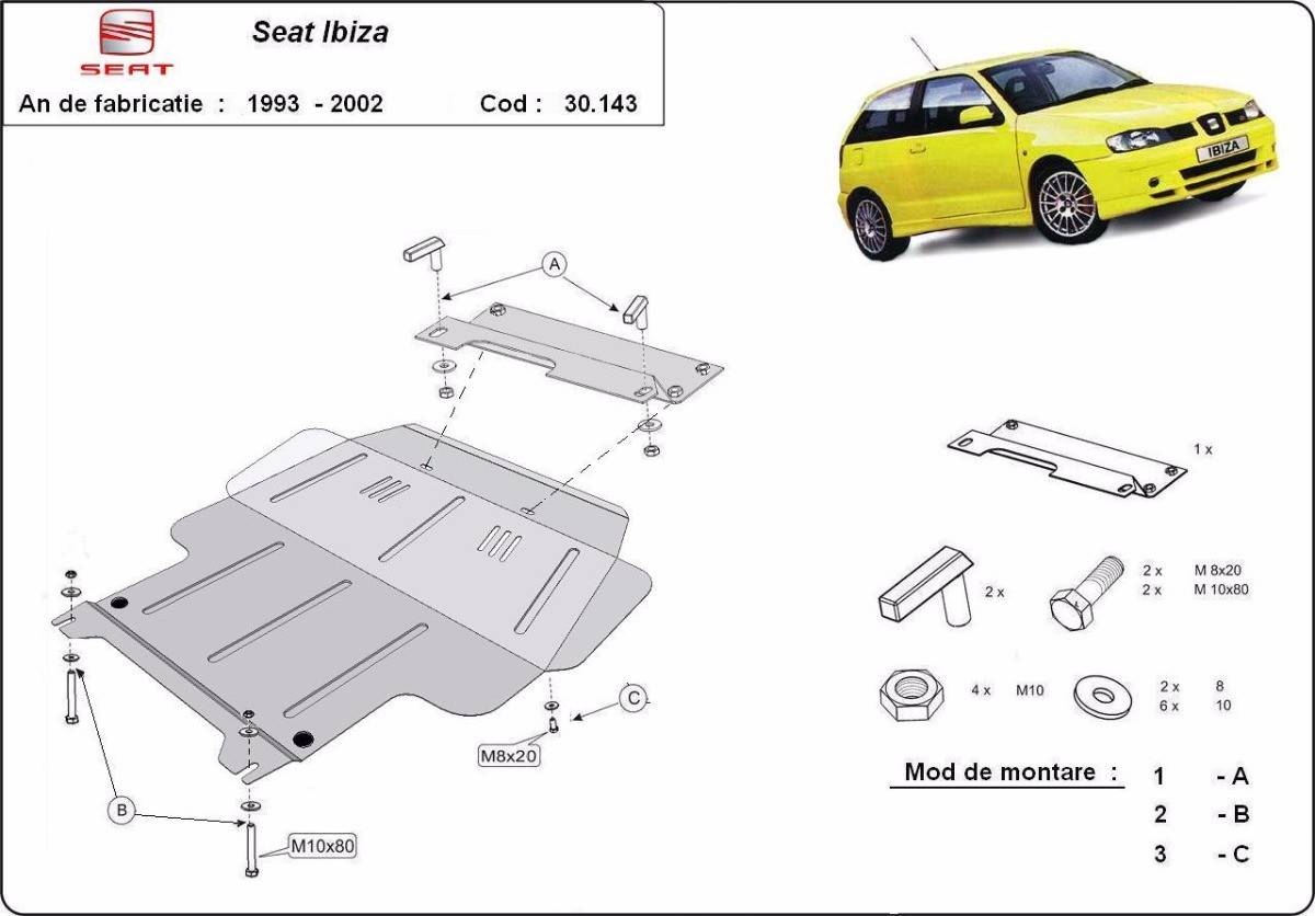 Cubre cárter metálico Seat Ibiza (1993-2002) a medida