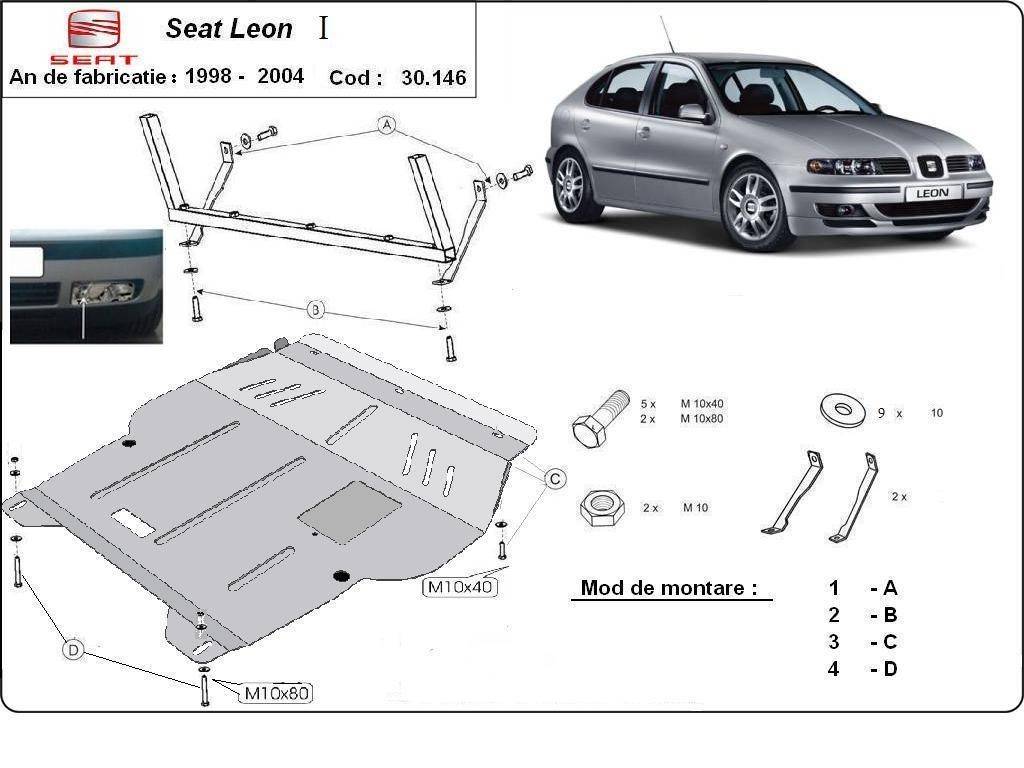 Cubre cárter metálico Seat León (1998-2005) a medida