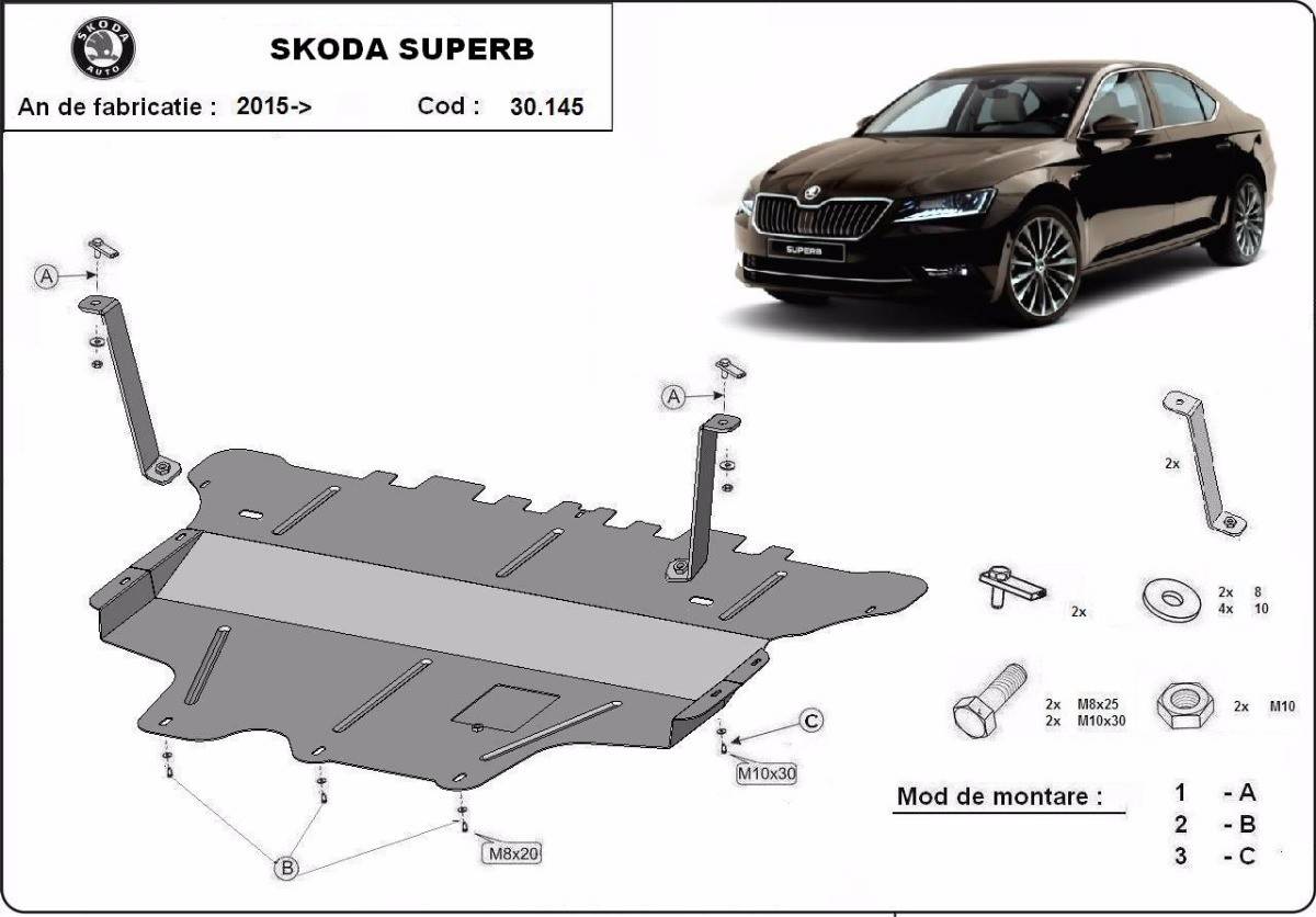 Cubre cárter metálico Skoda Superb - Caja de Cambios Manual (2015-2022) a medida