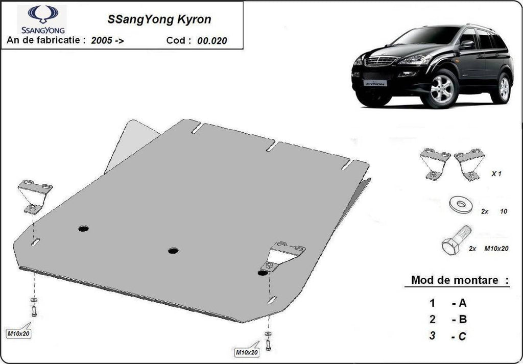 Protección de Caja de Cambios Ssangyong Kyron (2005-2014)