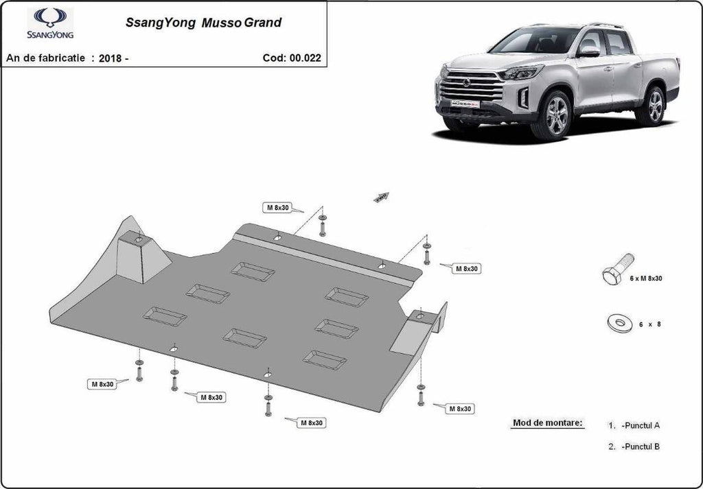 Protección de Caja de Cambios Ssangyong Musso Grand (2018-2022)