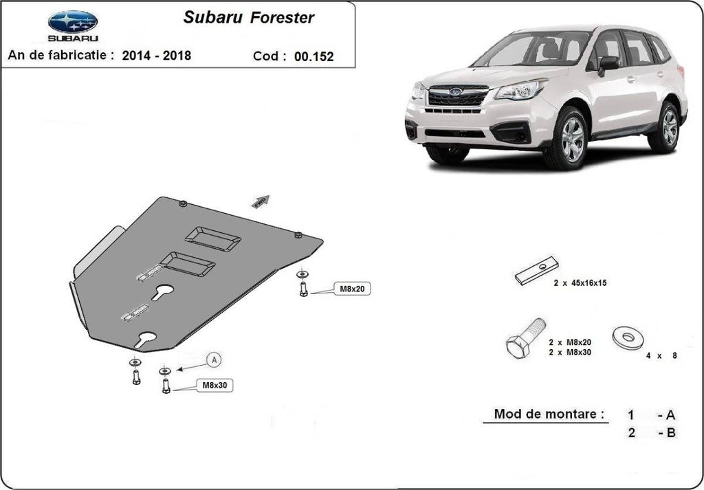Protección de Caja de Cambios Subaru Forester 4 (2014-2018)