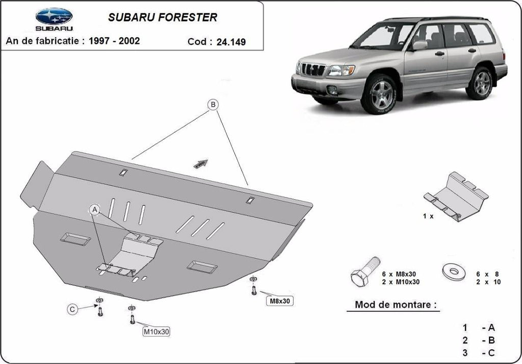 Cubre cárter metálico Subaru Forester 1 (1997-2002) a medida