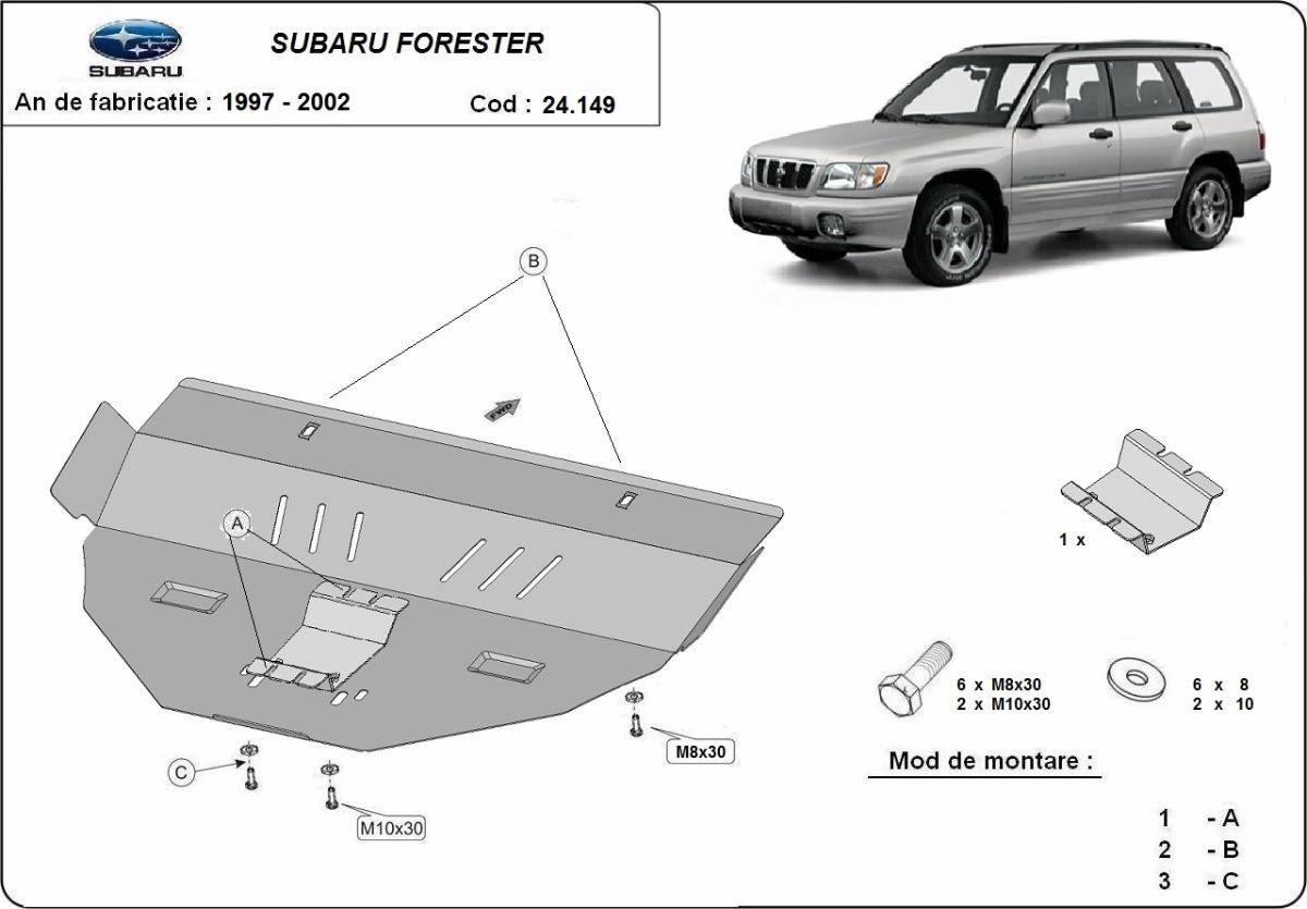 Cubre cárter metálico Subaru Forester 1 (1997-2002) a medida