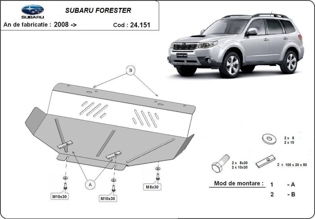 Cubre cárter metálico Subaru Forester 3 (2008-2013) a medida