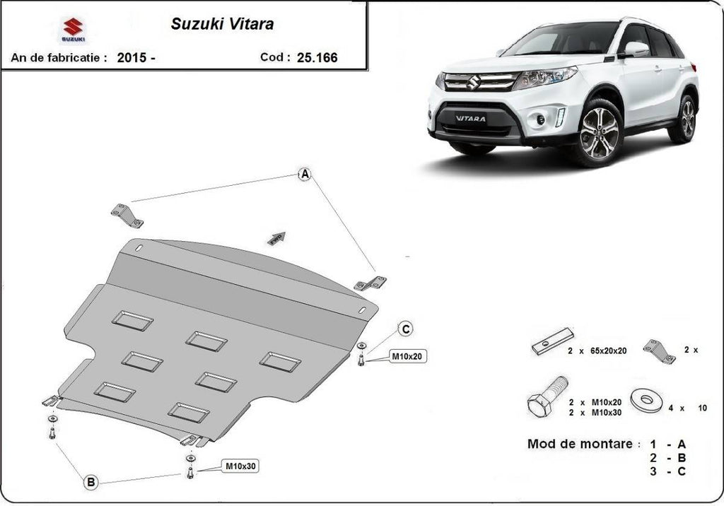 Cubre cárter metálico Suzuki Vitara (2015-2022) a medida