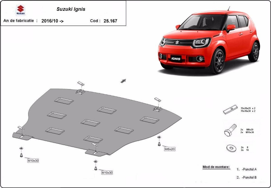Cubre cárter metálico Suzuki Ignis (2016-2022) a medida