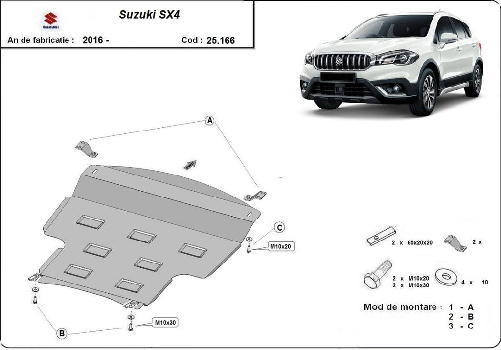 Cubre cárter metálico Suzuki SX4 (2016-2022) a medida