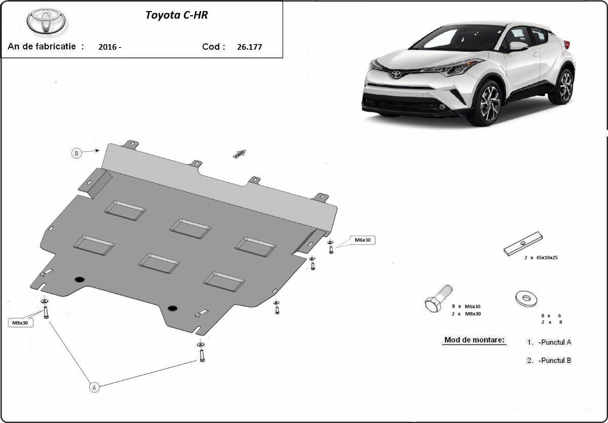 Cubre cárter metálico Toyota C-HR (2016-2022) a medida