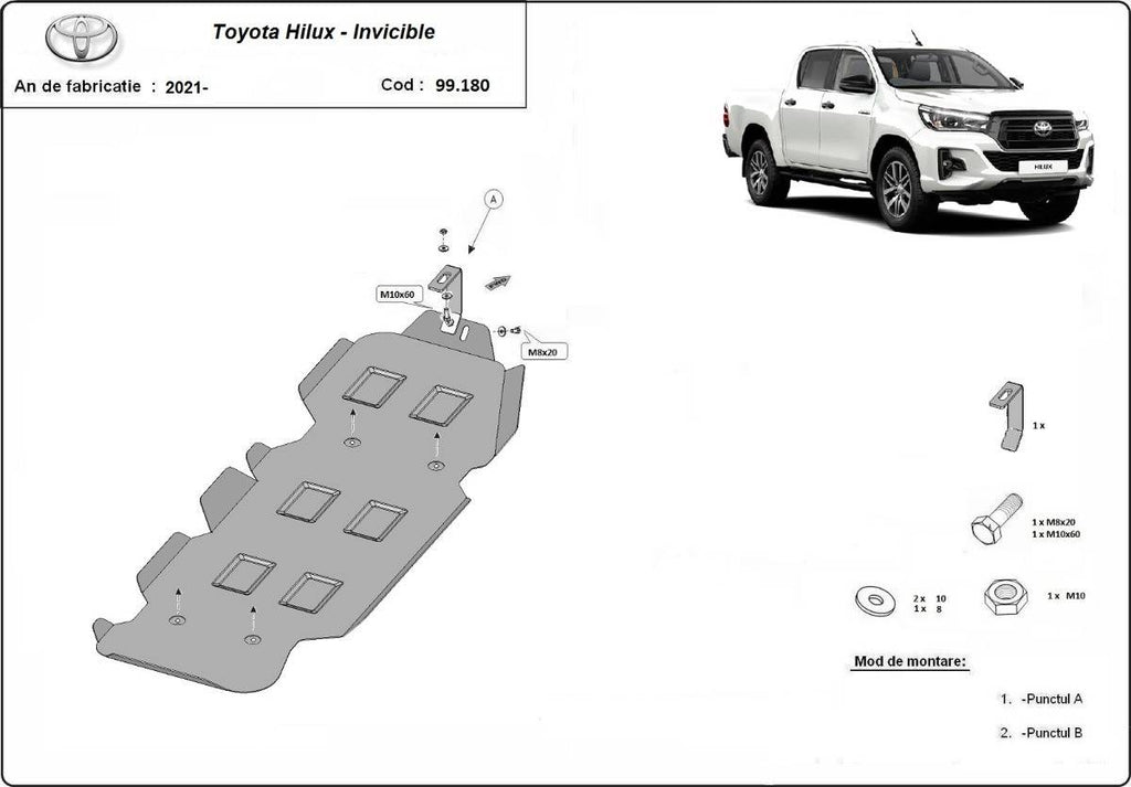 Protección del Depósito de Combustible Toyota Hilux Invincible (2021-2022)