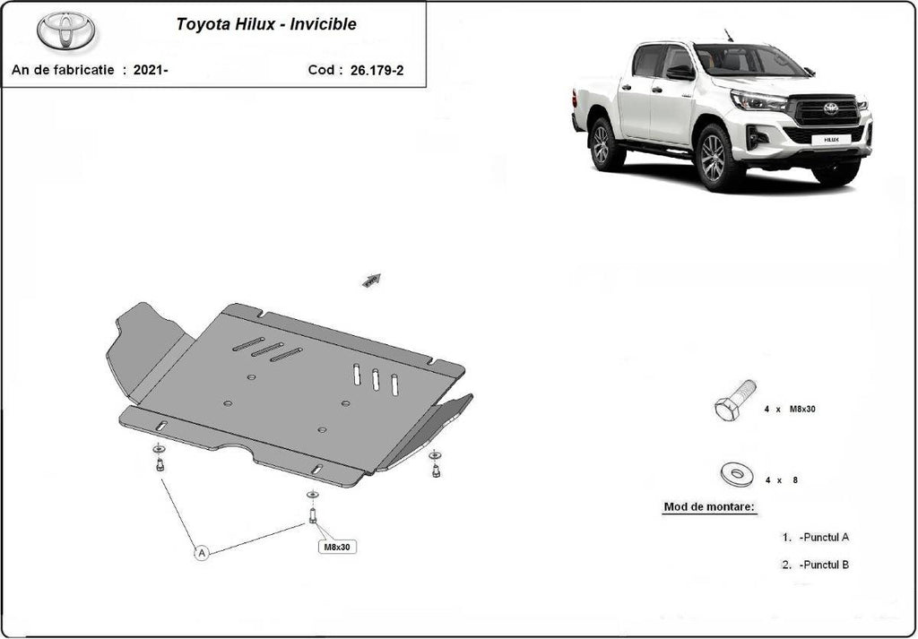 Cubre cárter metálico Toyota Hilux Invincible (2021-2022) a medida