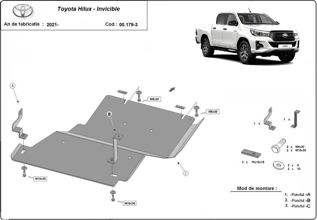 Protección Aluminio del Diferencial Toyota Hilux Invincible "00.1793ALU" (2021-2022)