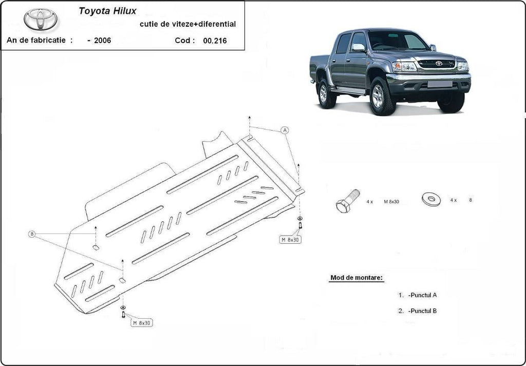 Protección de Caja de Cambios y Diferencial Toyota Hilux (2000-2004)