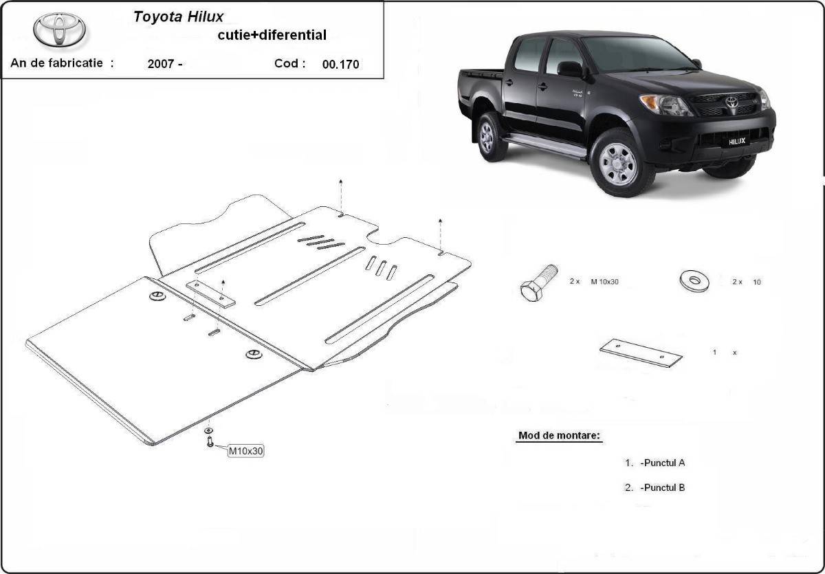 Protección de Caja de Cambios y Diferencial Toyota Hilux (2004-2015)