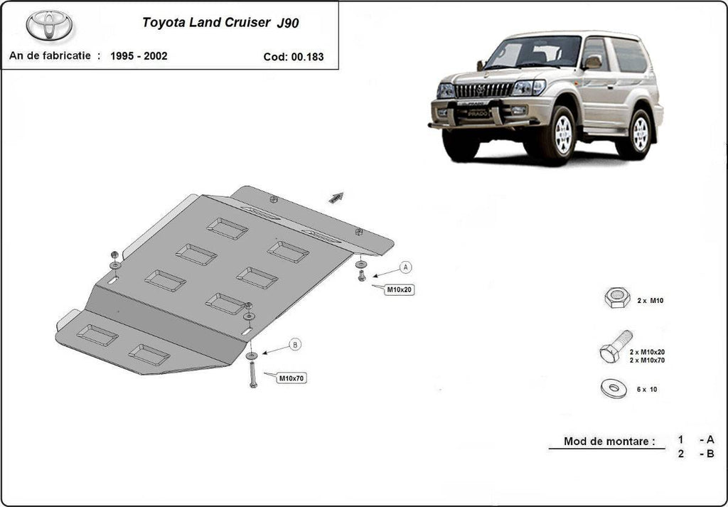 Protección de Caja de Cambios Toyota Land Cruiser J90 - Solo Para SWB (1995-2002)