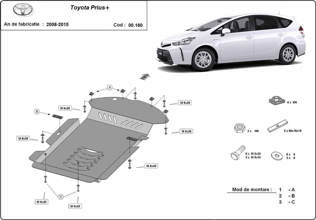 Protector de catalizador/cat Lock Metalico Toyota Prius 3+ (2008-2015)