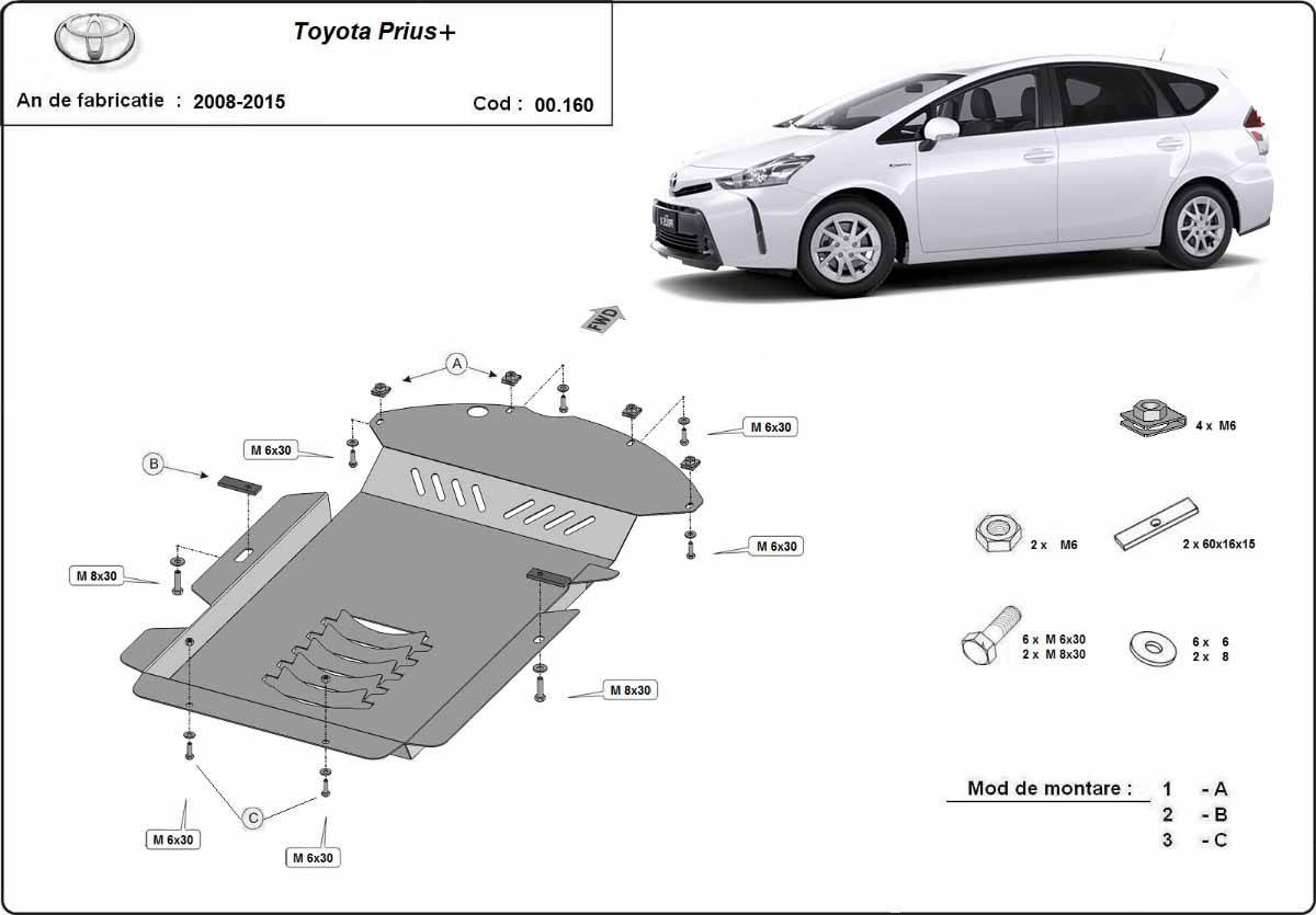 Protector de catalizador/cat Lock Metalico Toyota Prius 3+ (2008-2015)