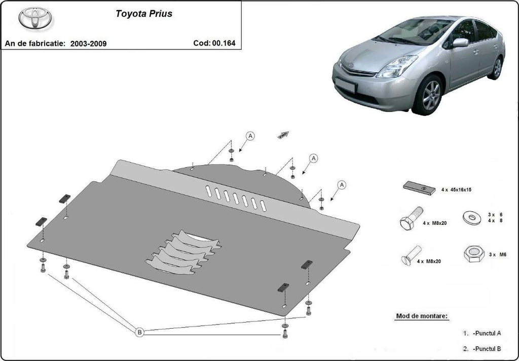 Protector de catalizador/cat Lock Metalico Toyota Prius (2003-2009)