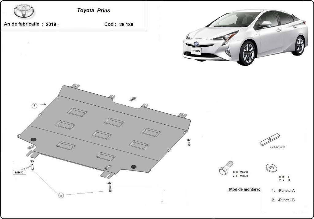 Cubre cárter metálico Toyota Prius (2019-2020) a medida