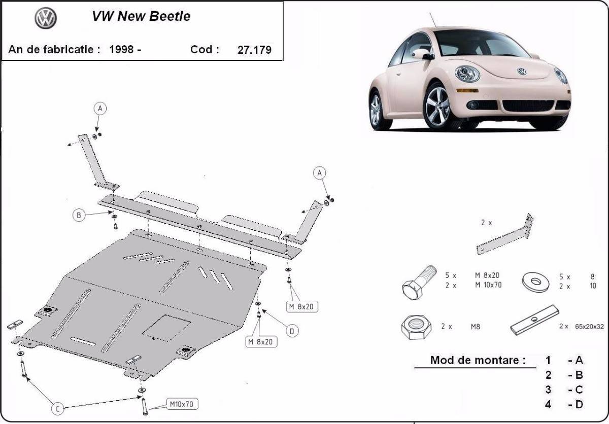 Cubre cárter metálico Volkswagen New Beetle (1998-2011) a medida