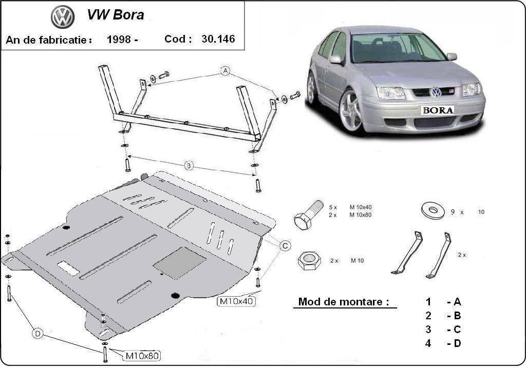 Cubre cárter metálico Volkswagen Bora (1998-2006) a medida