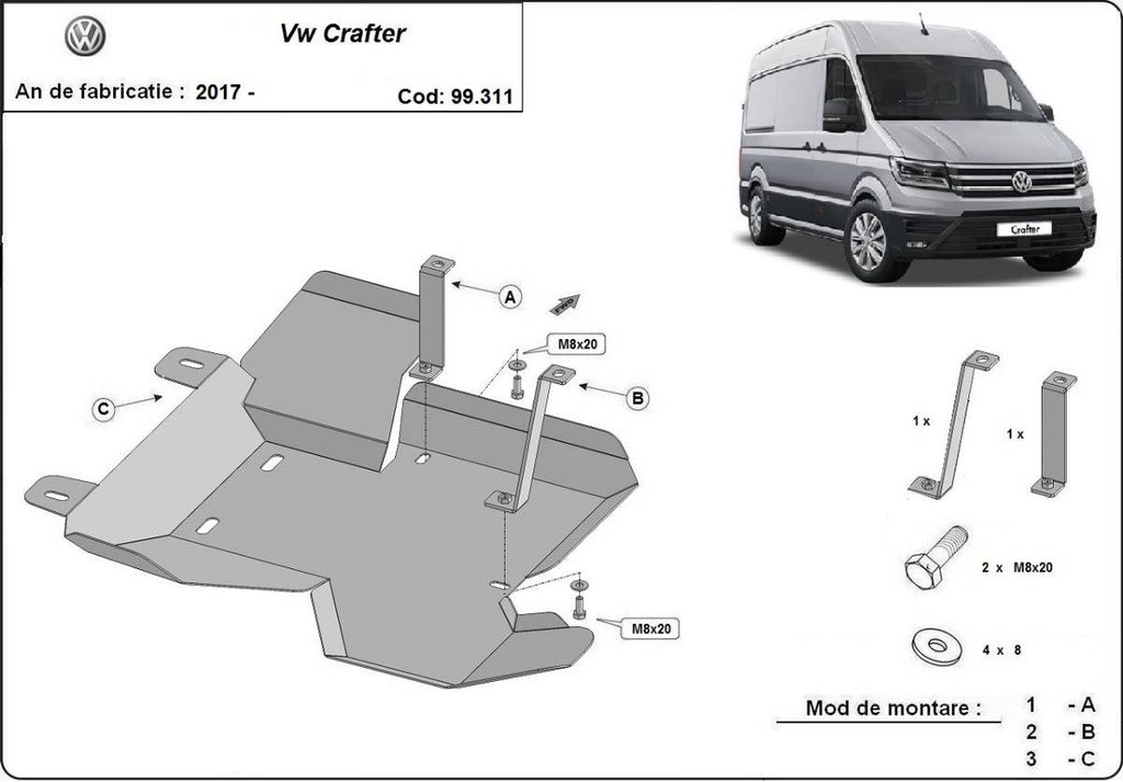 Protección del Depósito de Adblue Volkswagen Crafter (2017-2020)