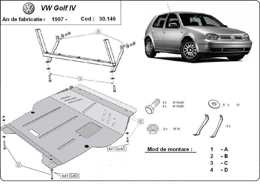 Cubre cárter metálico Golf MK4 (1998-2006) a medida