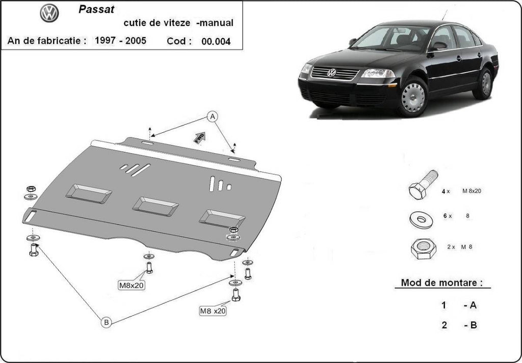 Protección de Caja de Cambios Manuale Volkswagen Passat B5, B5.5 (1997-2005)