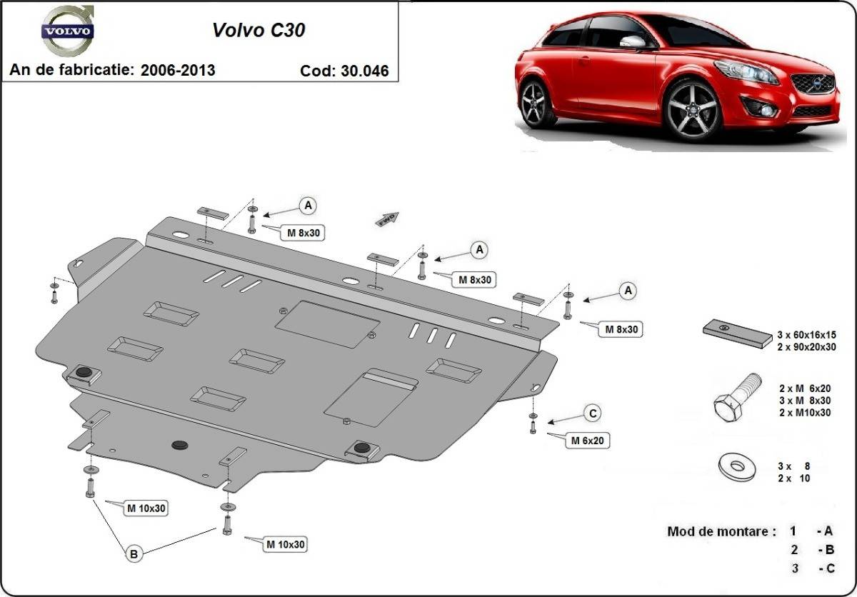 Cubre cárter metálico Volvo C30 (2006-2013) a medida