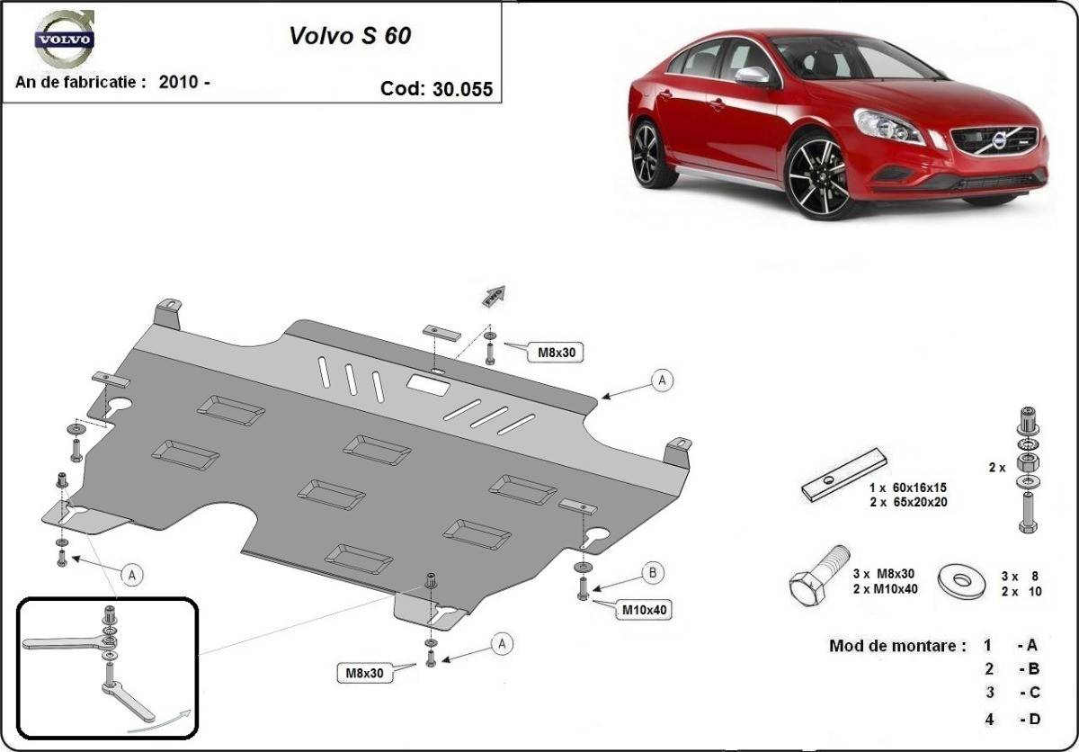 Cubre cárter metálico Volvo S60 (2010-2018) a medida