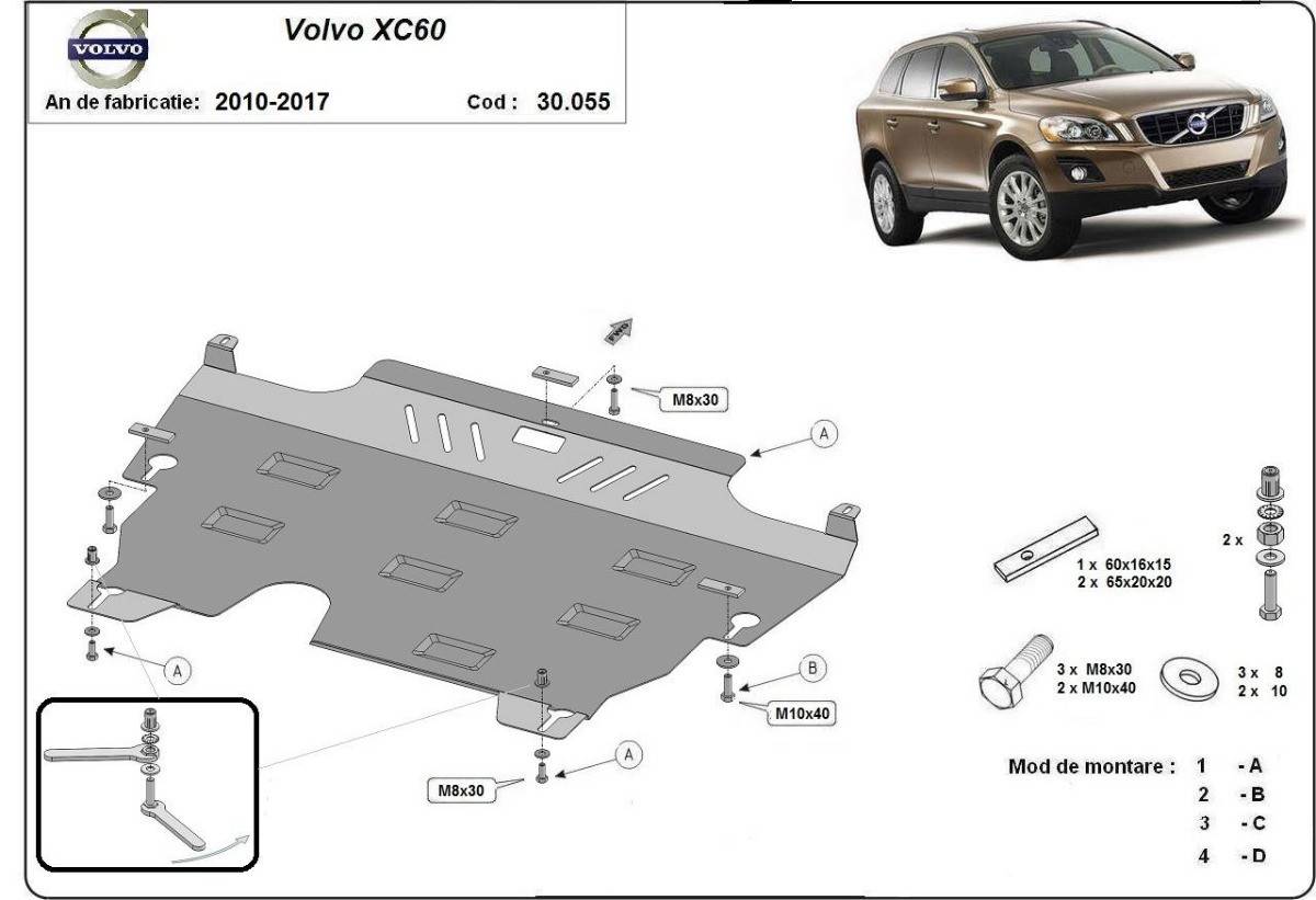 Cubre cárter metálico Volvo XC60 (2009-2017) a medida