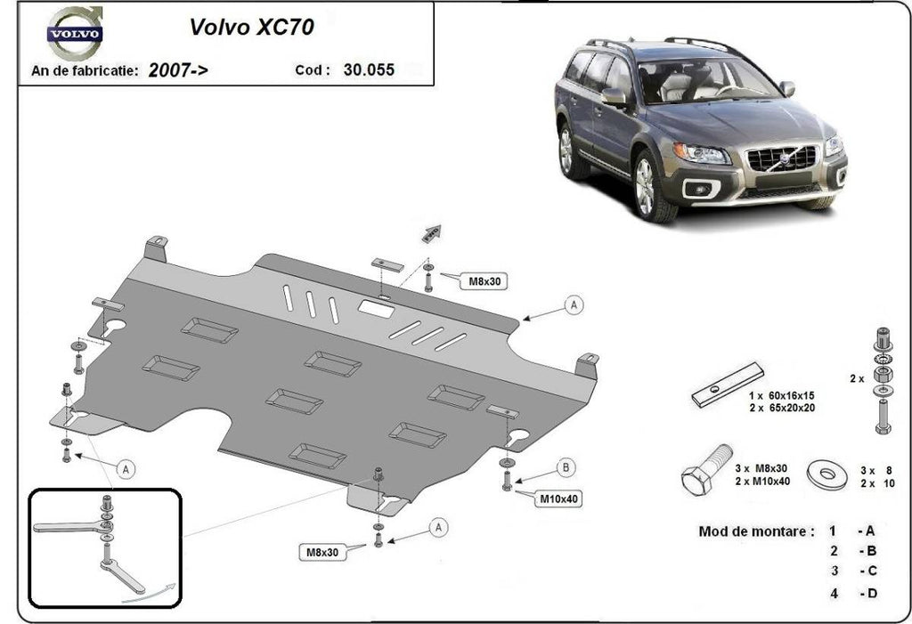 Cubre cárter metálico Volvo XC70 (2007-2016) a medida