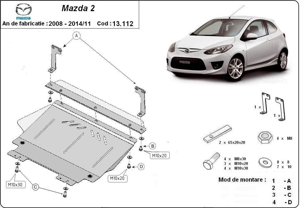 Cubre cárter metálico Mazda 2 (2008-2014) a medida