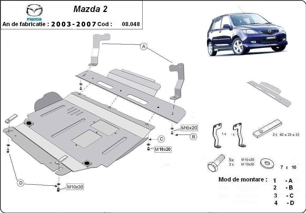 Cubre cárter metálico Mazda 2 (2003-2007) a medida