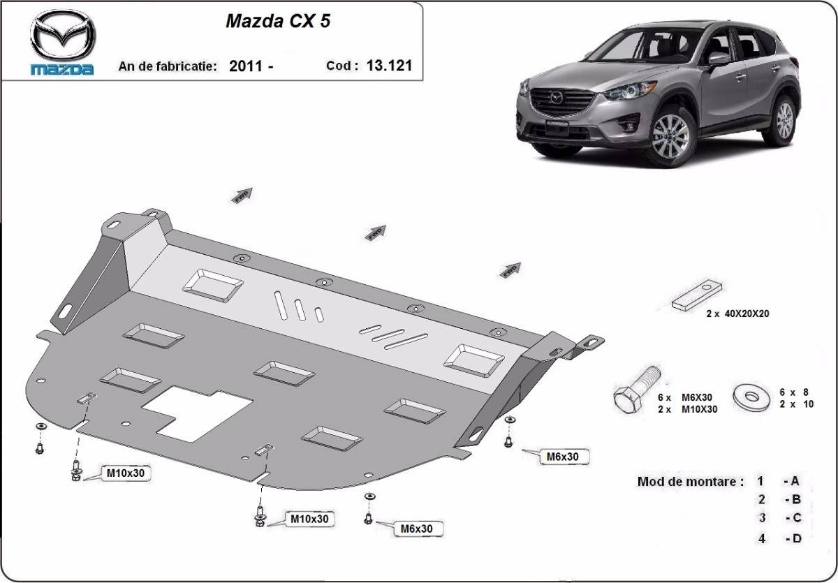 Cubre cárter metálico Mazda CX5 (2011-2022) a medida
