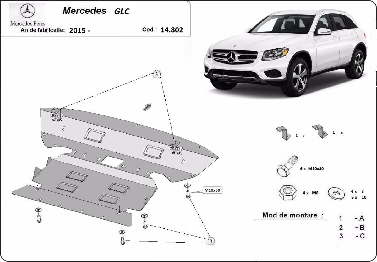Cubre cárter metálico Mercedes GLC X253 (2015-2022) a medida