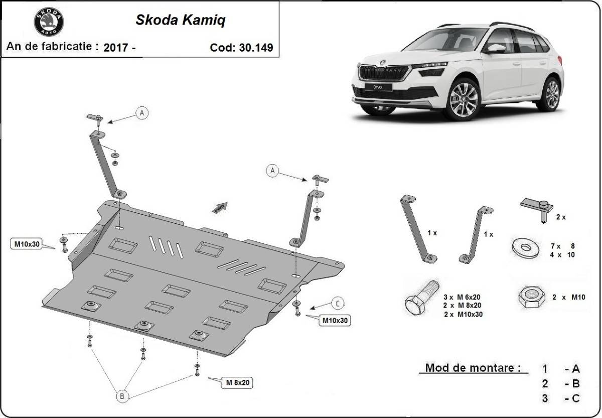Cubre cárter metálico Skoda Kamiq (2017-2022) a medida