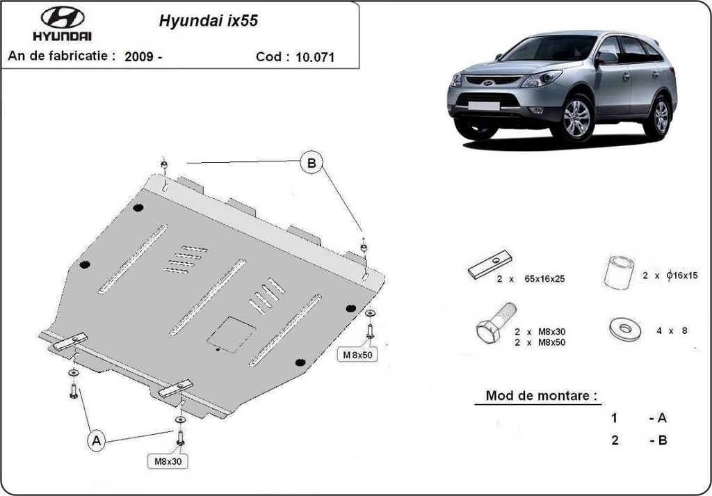 Cubre cárter metálico Hyundai ix55 (2009-2015) a medida