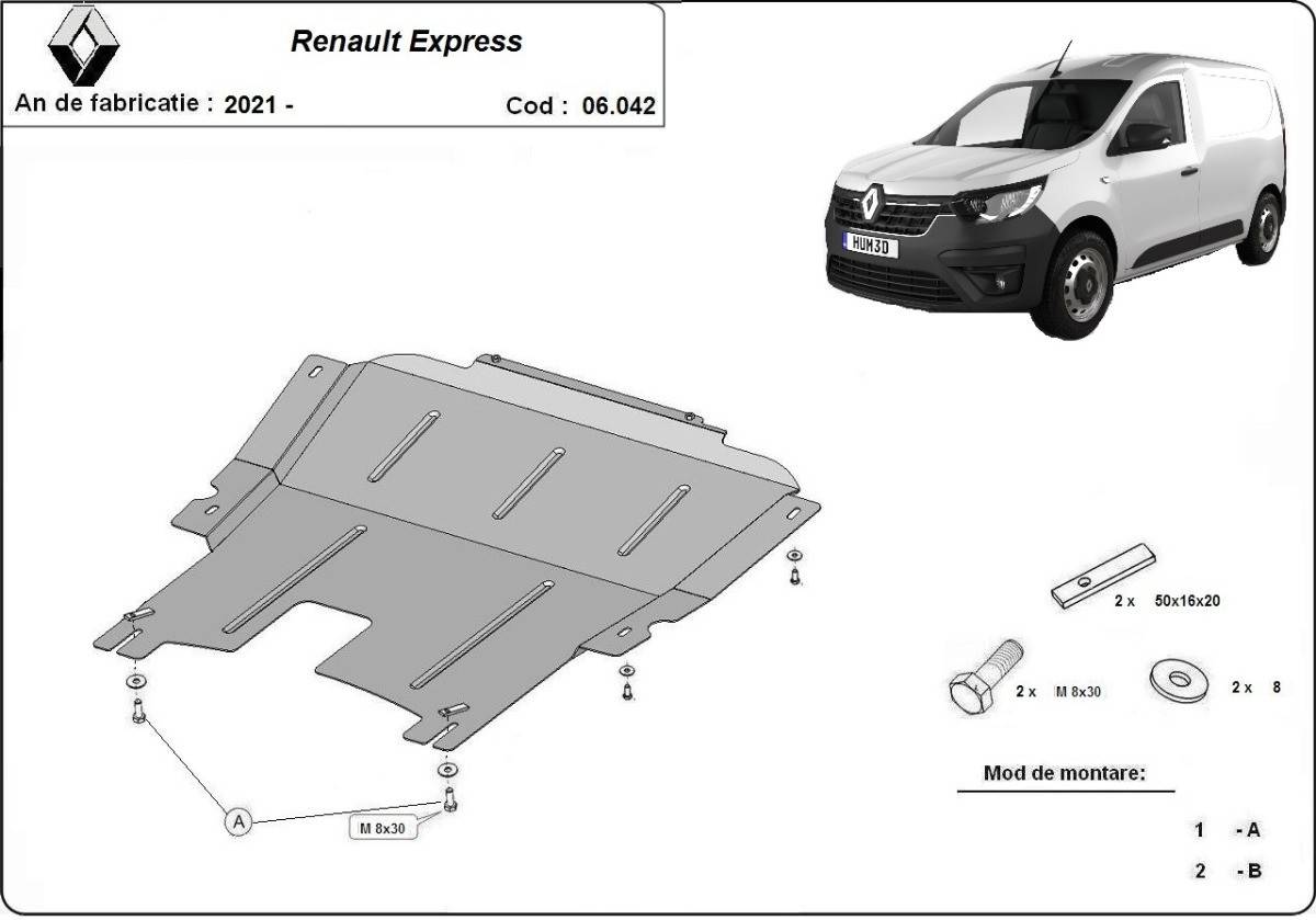 Cubre cárter metálico Renault Express (2021-2022) a medida