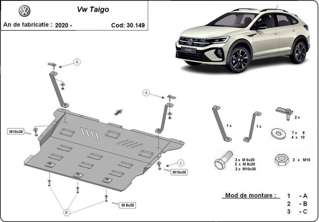 Cubre cárter metálico Volkswagen Taigo (2020-2022) a medida