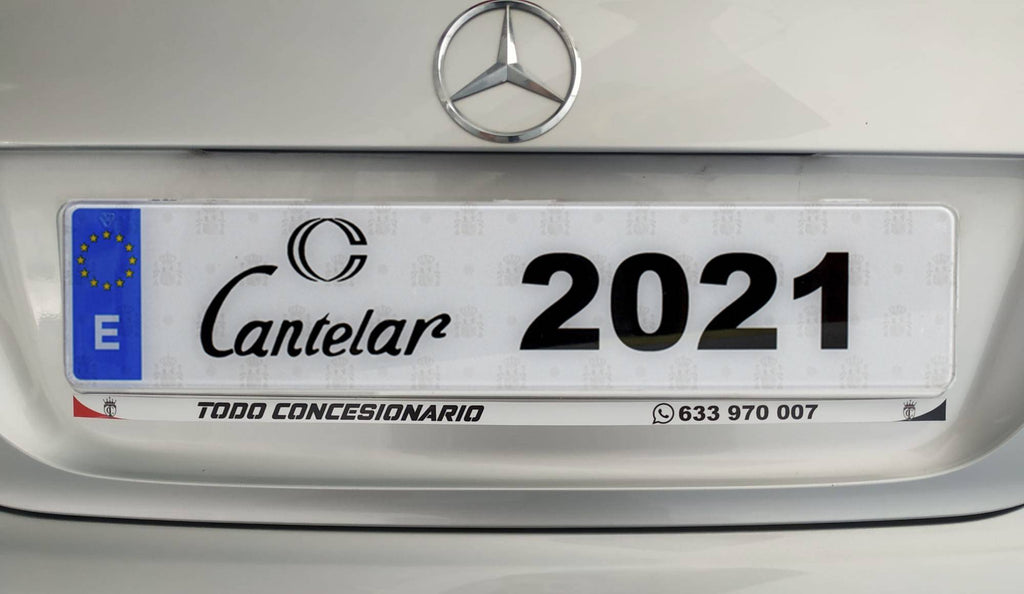 Tira de vinilo bajo matrícula personalizada