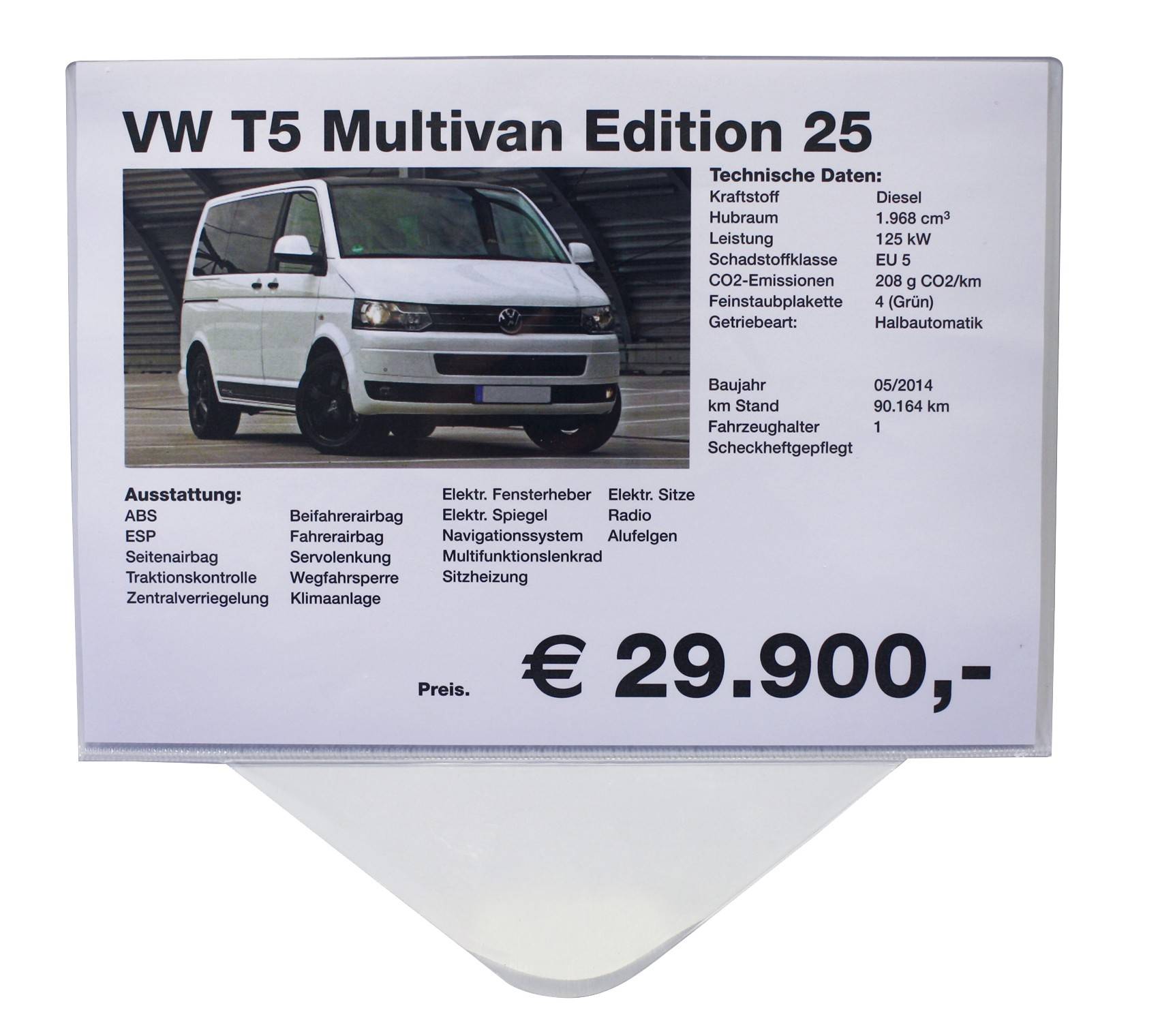 Portaprecios para parabrisas