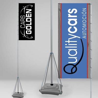 Bandera con mastil telescópico + base