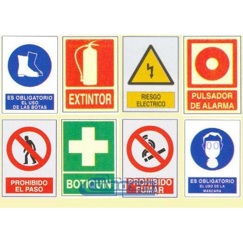 Señales de seguridad y evacuación para taller